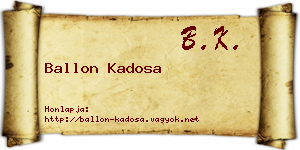 Ballon Kadosa névjegykártya