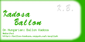 kadosa ballon business card